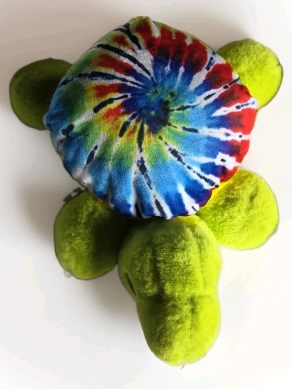 Green Tie Dye Sea Turtle Plush Stuffed Animal Tired Green Eyes Toy